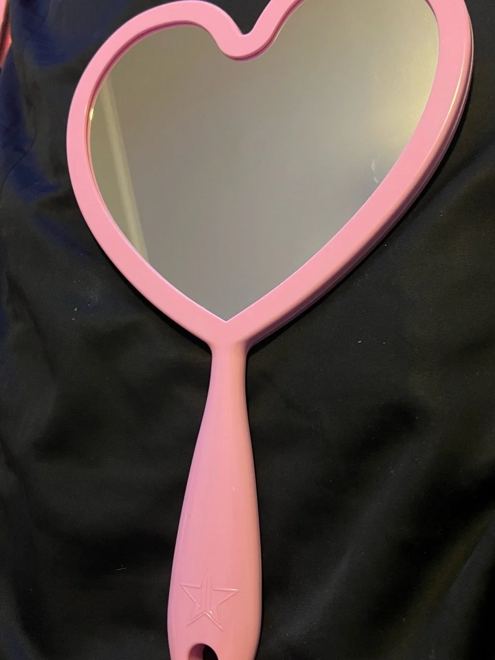 Jeffree Star Heart Breaker Pink Hand Mirror with Red Lettering